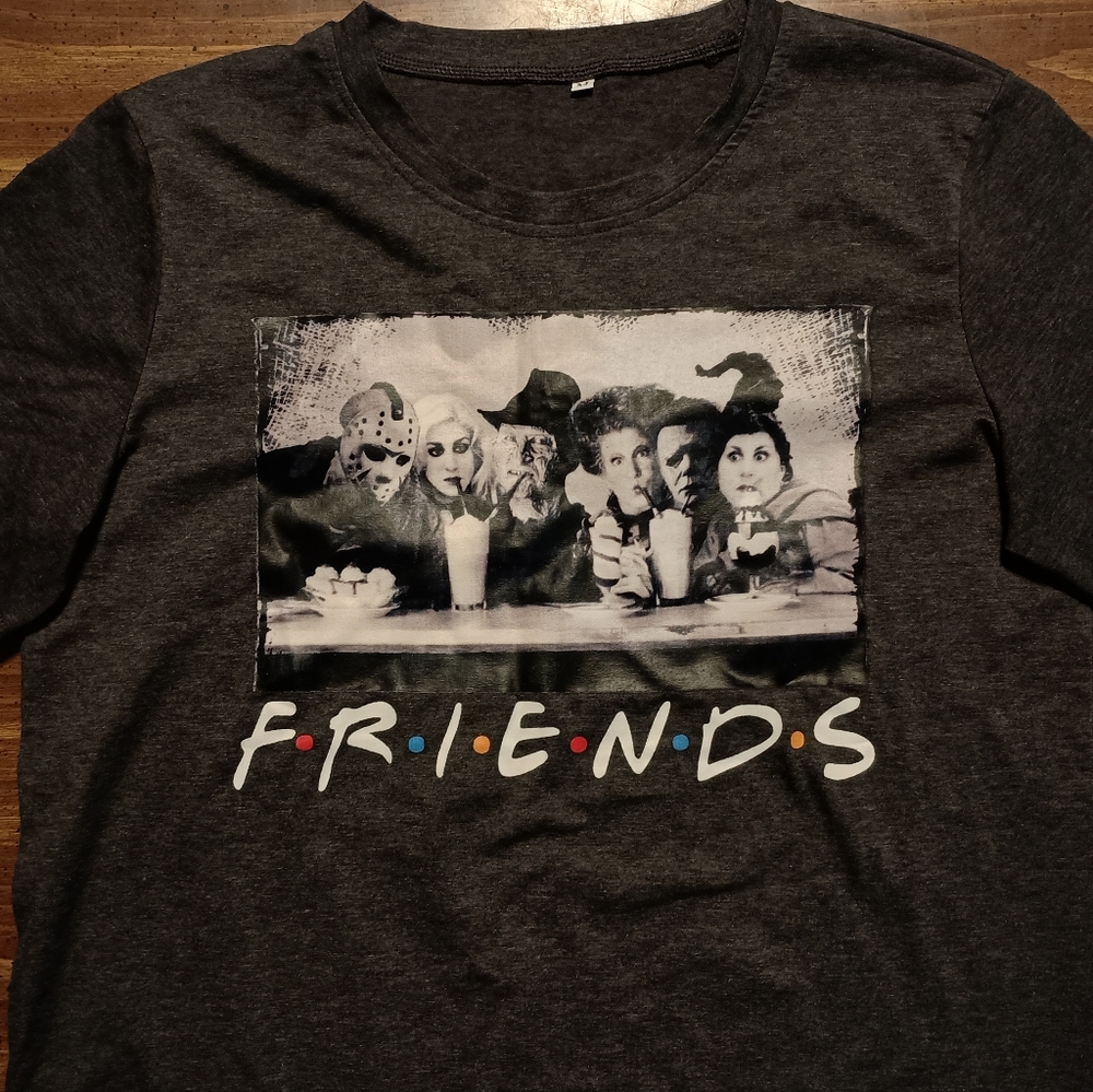 HORROR FRIENDS T-SHIRT - Medium // Funny parody tv show tee shirt freddy witches